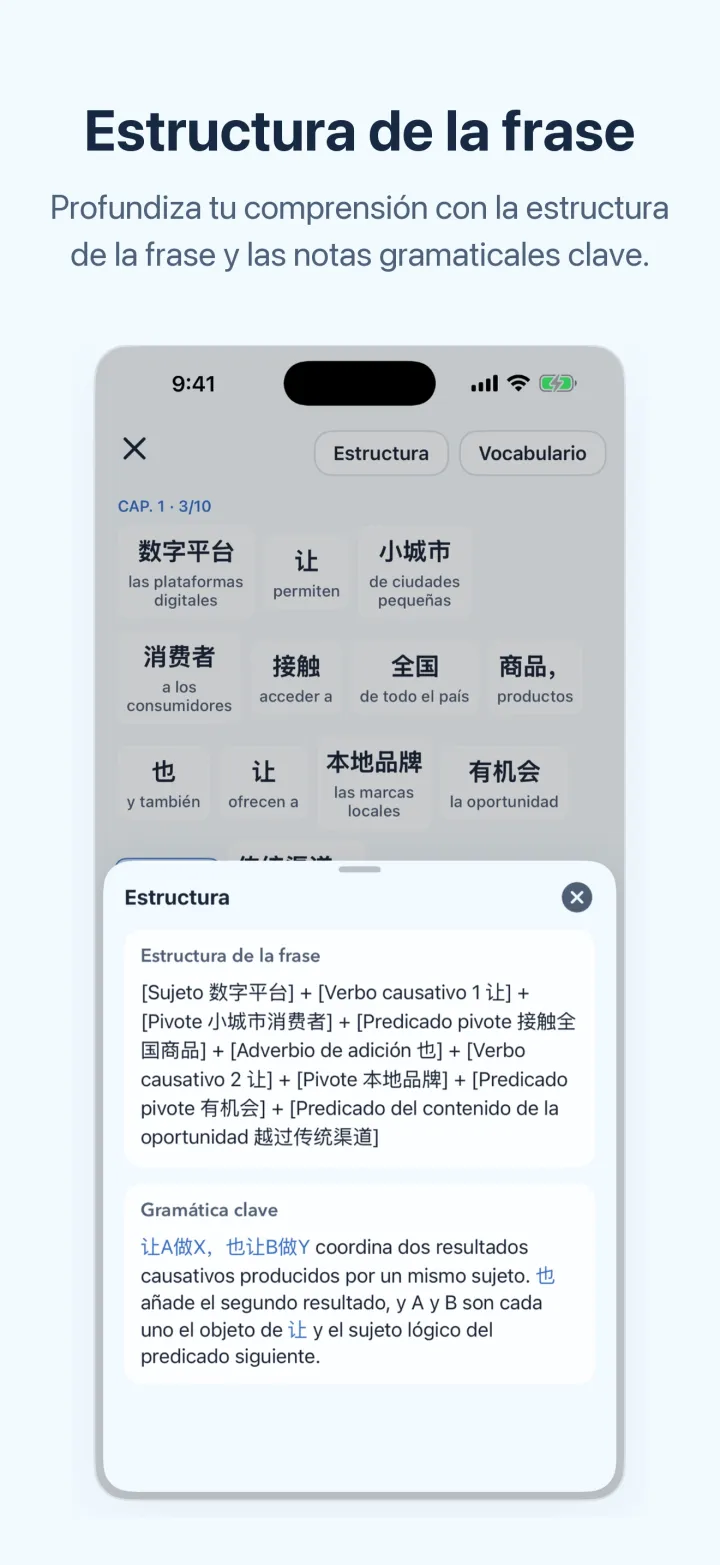 Chino con noticias: pantalla de iPhone – Estructura de la frase