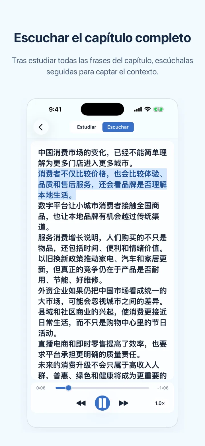 Chino con noticias: pantalla de iPhone – Escuchar el capítulo completo