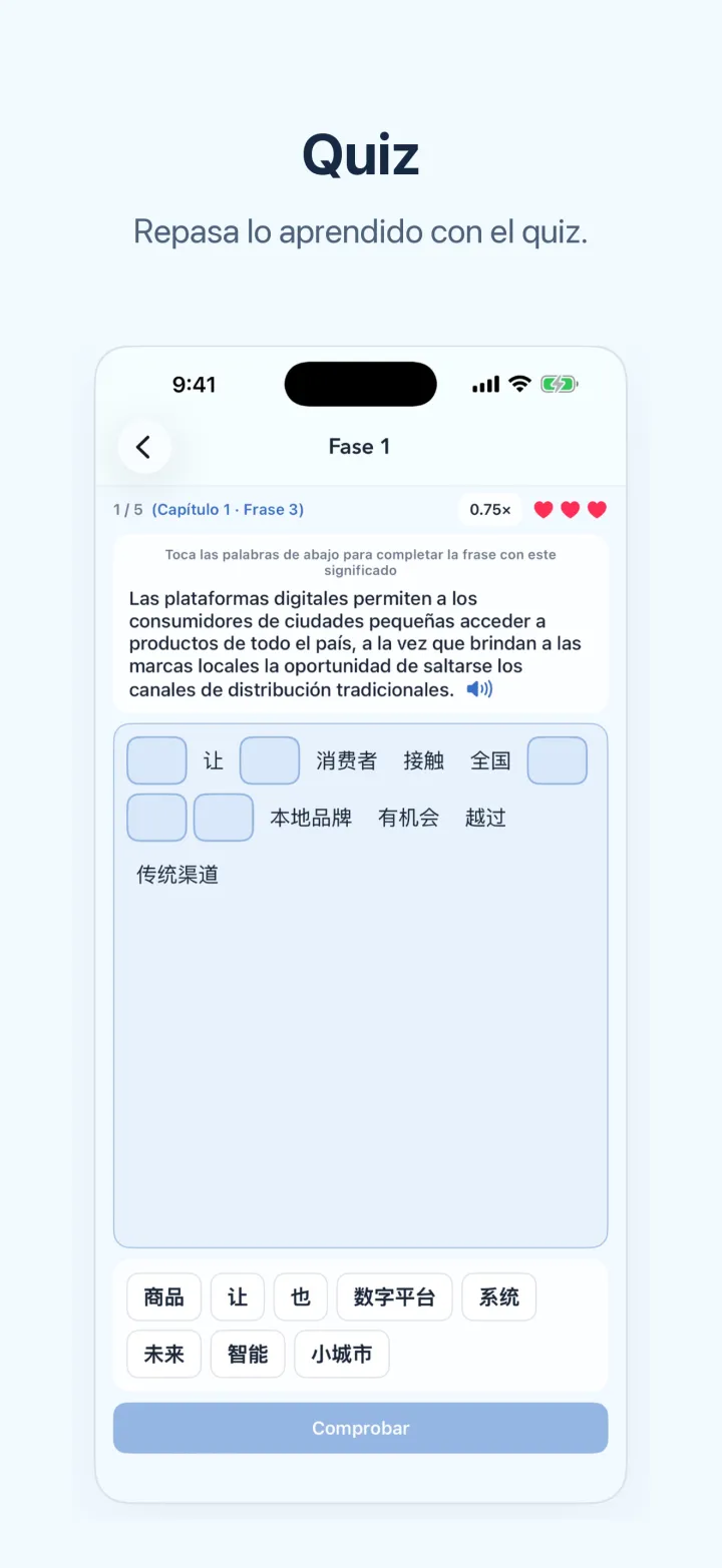 Chino con noticias: pantalla de iPhone – Quiz
